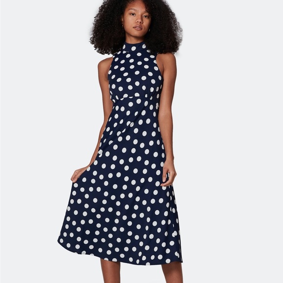 Most of All Coralie Midi Dress in Blue Polka Dot - 12 (NWT) - Picture 3 of 7